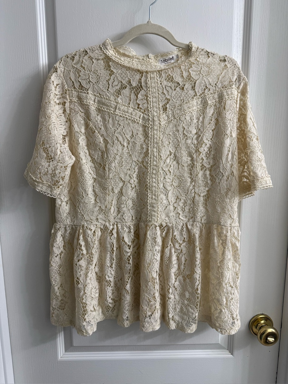 Lace Peplum Blouse XL